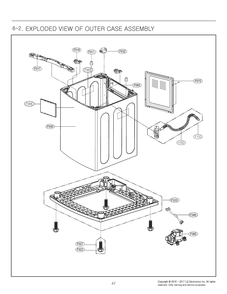 Outer Case Assembly Diagram and Parts List for T1789EFHKD ABWEEUS LG Washer