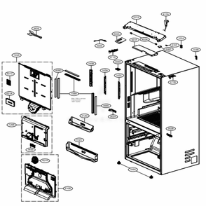Case Parts Diagram and Parts List for 74405 ASTCSE0 LG Refrigerator