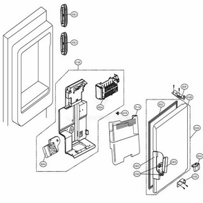 Ice Maker And Ice Bin Parts Diagram and Parts List for LFXS30727S ASTCNA4 LG Refrigerator