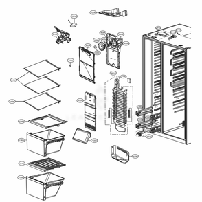 Freezer Compartment Diagram and Parts List for 51863 ASTCSE4 LG Refrigerator