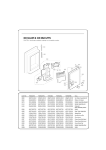 Ice Maker And Ice Bin Parts Diagram and Parts List for GC-L288GQXM ABICSE0 LG Refrigerator