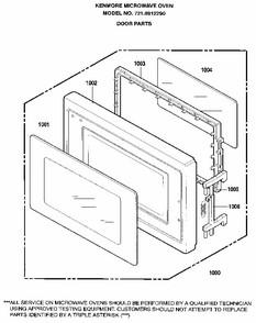 Door Diagram and Parts List for 7218912290  Kenmore Microwave