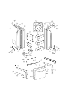 Door Parts Diagram and Parts List for LFX28977SW 02 LG Refrigerator