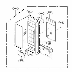 Control Panel Parts 2 Diagram and Parts List for 62259 CB1ESEA LG Wall Oven