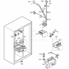 Ice And Water Parts Diagram and Parts List for 51019 AWB1SER LG Refrigerator