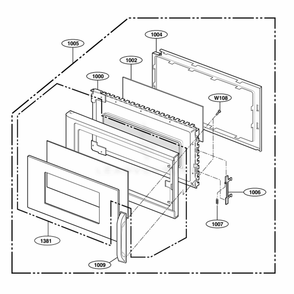 Door Parts Diagram and Parts List for MH6150XLS AS1EWRP LG Range