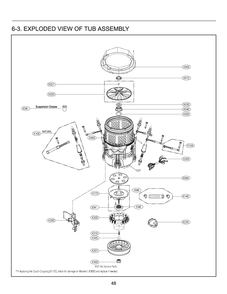 Tub Assembly Diagram and Parts List for T1889EFHT5 ASSETUS LG Washer