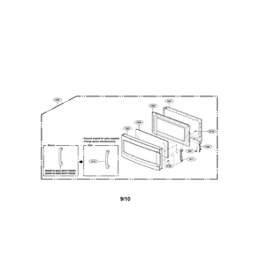 Door Diagram and Parts List for LMVH1750SW 00 LG Microwave