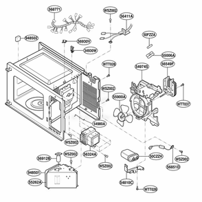 Interior Parts Diagram and Parts List for MA1112W CMWEGSE LG Wall Oven