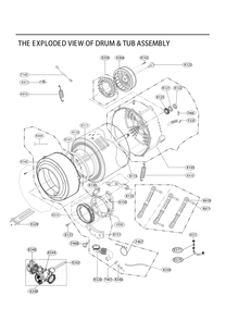 Drum And Tub Assembly Diagram and Parts List for WM1455HVA ASSEPUS LG Washer