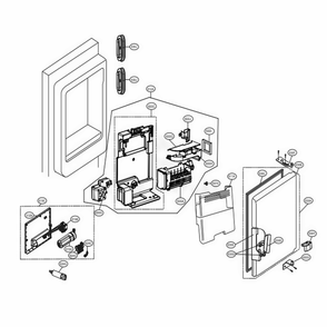 Ice Maker Part Diagram and Parts List for LUPXC2386N AGRCNA0 LG Refrigerator