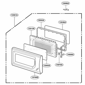 Door Parts Diagram and Parts List for MA1012W CMWEGSE LG Wall Oven