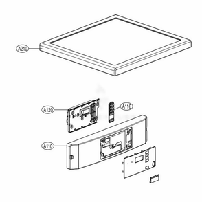 Control Panel And Plate Assembly Diagram and Parts List for GDL1329QEW3 ASSEELC LG Washer