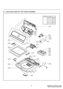 Top Cover Assembly Diagram and Parts List for T14A4SEHBW ABWETUS LG Washer