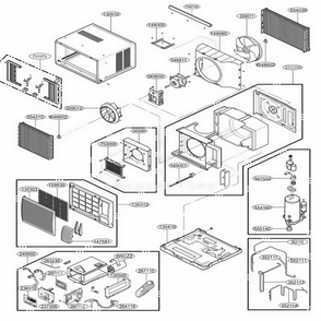 Main Diagram and Parts List for LW7013HR AWYAUSH LG Air Conditioner