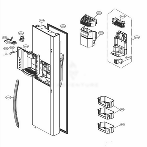 Part Location Diagram of ADD74296432 LG DOOR FOAM ASSEMBLY,FREEZER