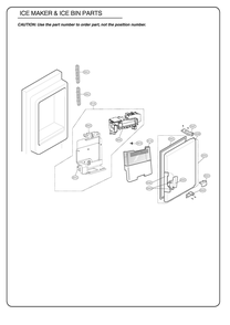 Ice Maker And Ice Bin Parts Diagram and Parts List for GR-L28ANSJM ASTCSE2 LG Refrigerator