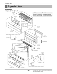 Indoor Unit Diagram and Parts List for ASNW183CSA7 ANWBEUS LG Air Conditioner