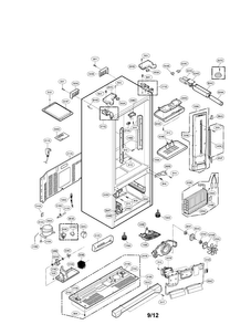 Case Parts Diagram and Parts List for LFX25961SB 02 LG Refrigerator