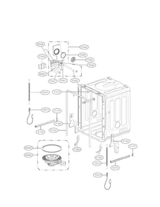 Tub Assembly Parts Diagram and Parts List for LDS5540BB  LG Dishwasher