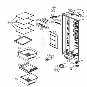 Refrigerator Compartment 2 Diagram and Parts List for LSXS26326B AWBCNA2 LG Refrigerator