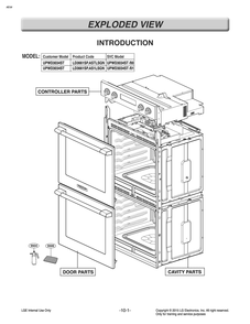 Introduction Diagram and Parts List for UPWD3034ST AS1LSGN LG Range