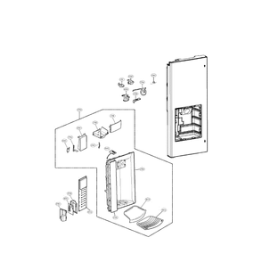 Dispenser Diagram and Parts List for LFX21976ST 00 LG Refrigerator