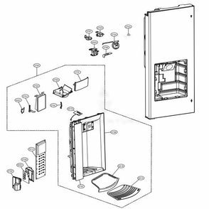 Dispenser Parts Diagram and Parts List for LFX21976ST ASTCNA7 LG Refrigerator