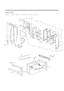 Door Parts Diagram and Parts List for GC-J288GSXM ASTCNA0 LG Refrigerator