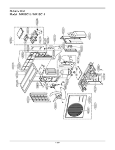 Outdoor Unit Diagram and Parts List for MR09C1J AWHBFRD LG Air Conditioner