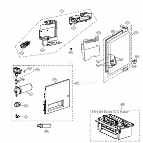 Ice Maker And Ice Bin Parts Diagram and Parts List for LRFDC2406D ASBCNA0 LG Refrigerator