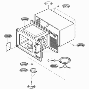 Oven Cavity Parts Diagram and Parts List for MA1112W CMWEGSE LG Wall Oven