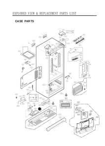 Case Parts Diagram and Parts List for GC-B288GQNP ASWCNA3 LG Refrigerator