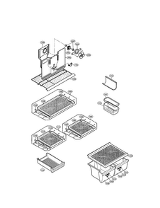 Shelves And Fan Diagram and Parts List for LRTBC1821W  LG Refrigerator
