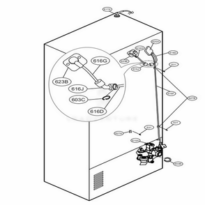 Valve And Water Tube Parts Diagram and Parts List for 71062 ASWCSE1 LG Refrigerator