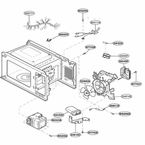 Interior Part 1 Diagram and Parts List for SBM7700B CBKESBM LG Range