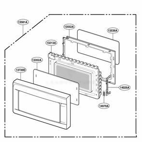 Part Location Diagram of 3581W1A321A LG DOOR ASSEMBLY