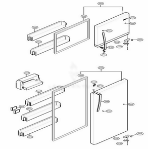 Door Parts Diagram and Parts List for 68032 ASWCSE5 LG Refrigerator