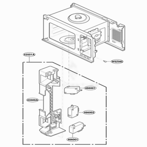 Latch Board Parts Diagram and Parts List for PLMB186CC ASBEGEF LG Wall Oven