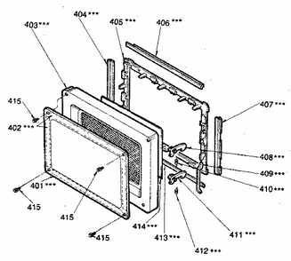 Door Parts Diagram and Parts List for 7218831380  Kenmore Microwave