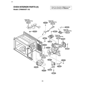 Section 1 Diagram and Parts List for LTM9000ST CS6ELGA LG Microwave Oven Combo