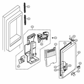 Ice Maker And Ice Bin Parts Diagram and Parts List for 72039 AWBCSE3 LG Refrigerator