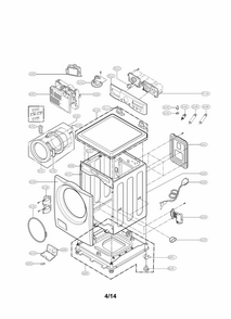 Cabinet And Control Parts Diagram and Parts List for 79641283310  Kenmore Washer