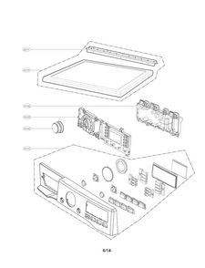 Control Panel Parts Diagram and Parts List for DLGX3571V  LG Dryer