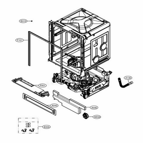 Main Diagram and Parts List for LDP6809BD ABDESNA LG Dishwasher