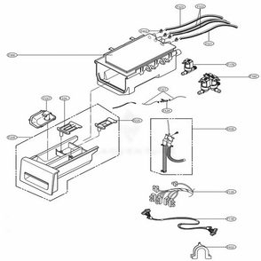 Dispenser Assembly Diagram and Parts List for WM3770HVA ASSEVUS LG Washer