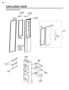 Refrigerator Door Diagram and Parts List for GM-M277SLRL APZCNA0 LG Refrigerator