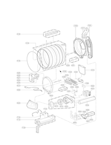 Drum Parts Diagram and Parts List for DLEX5780WE  LG Dryer