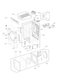 Cabinet And Door Parts Diagram and Parts List for DLEX8500V  LG Dryer
