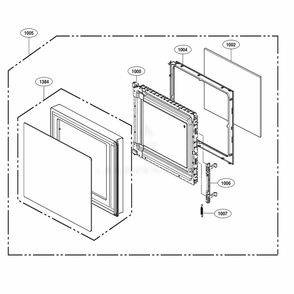 Door Parts Diagram and Parts List for LMC0975SW CWHEBBY LG Wall Oven